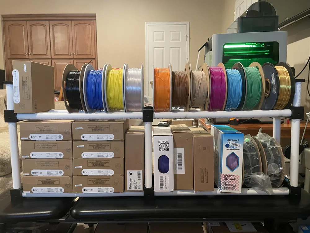 Filament Pvc Storage Custom Size Filament Roll Rack (3/4in PVC Pipe) by Ryan MakerWorld ...