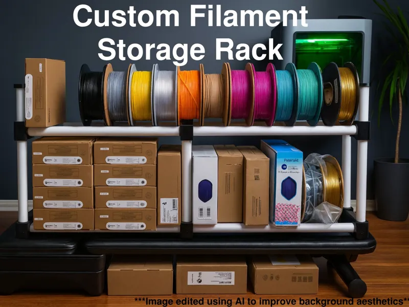 Custom Size Filament Roll Rack (3/4in PVC Pipe)