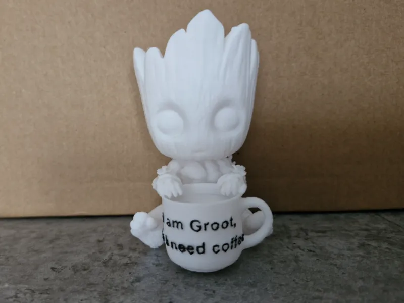 Baby Groot with Funny Mug 