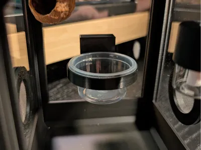 Disposable food bowl magnetic holder for terrarium
