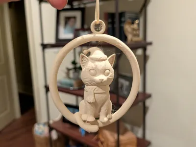 Christmas Kitty Ornament (15g print!)