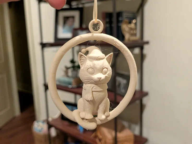 Christmas Kitty Ornament (15g print!)