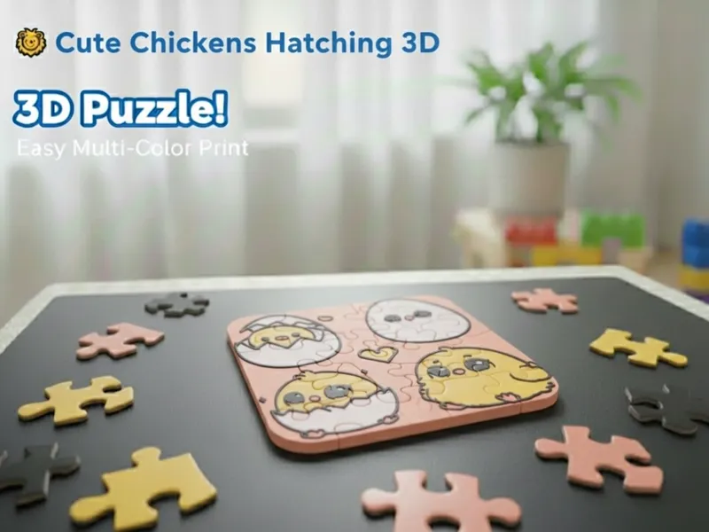 Cute Chickens Hatching 3D Puzzle