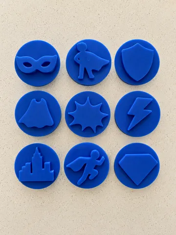Letrero o emblema decorativo: Superhero Play Dough Stamps | Set of 9 — vista de referencia 3