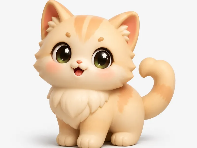 Sweet Cat with Heart Tail