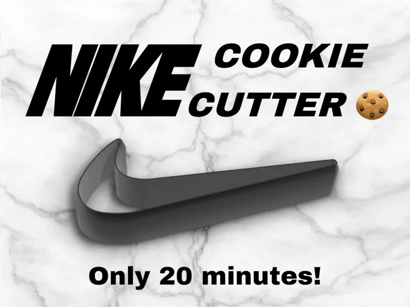 NIKE LOGO COOKIE CUTTER - EASY PRINT, NO SUPPORT