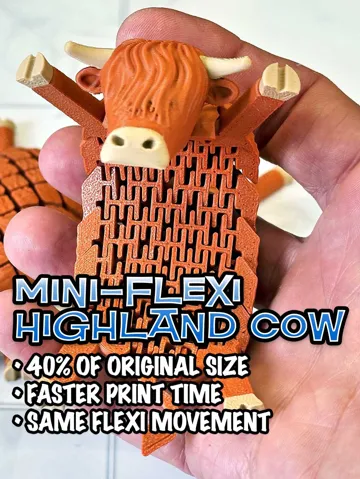 Modelo para impresión 3D: Mini-Flexi Highland Cow — vista de referencia 2