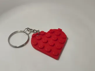 Legos style heart keychain