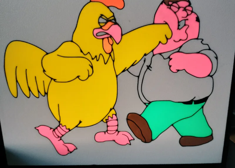 Peter Griffin Chicken fight