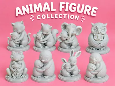 Cute Animal Hugging Figure Collection