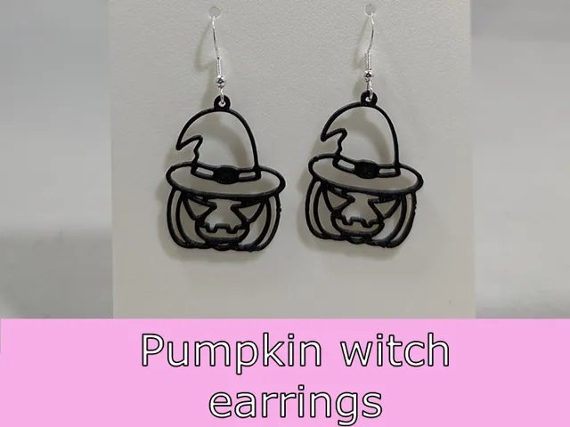 Pumpkin witch earrings