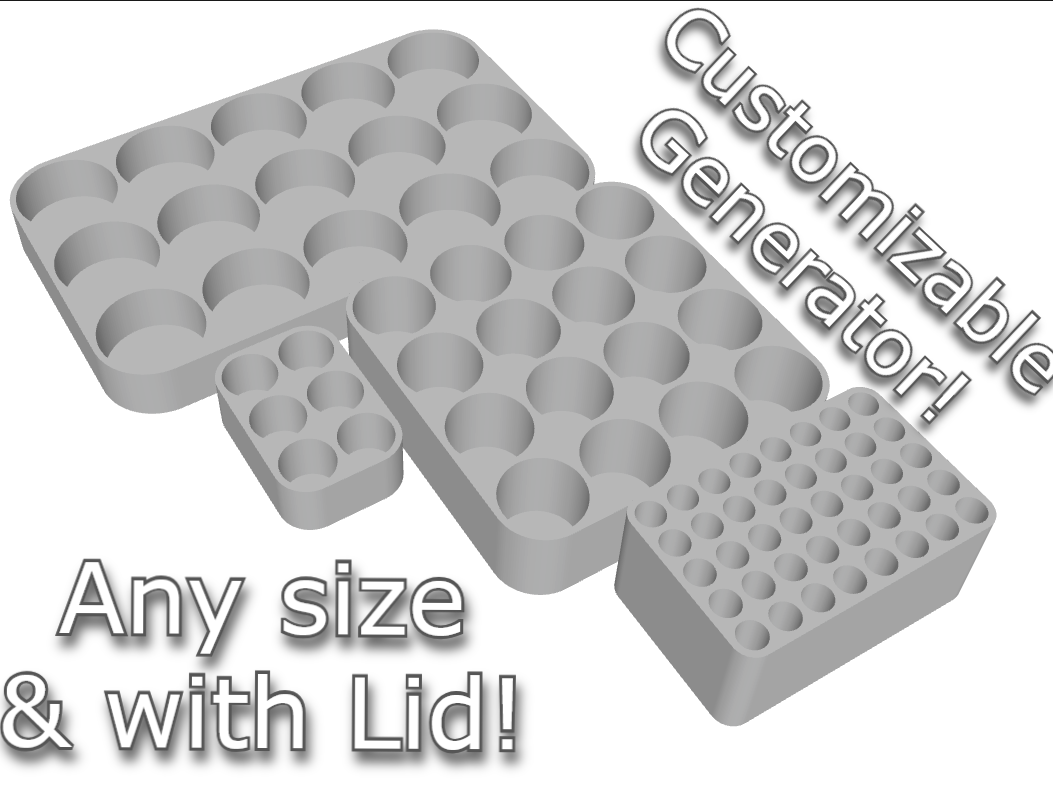 Customizable Vial Rack + Lid  / Holder / Organizer
