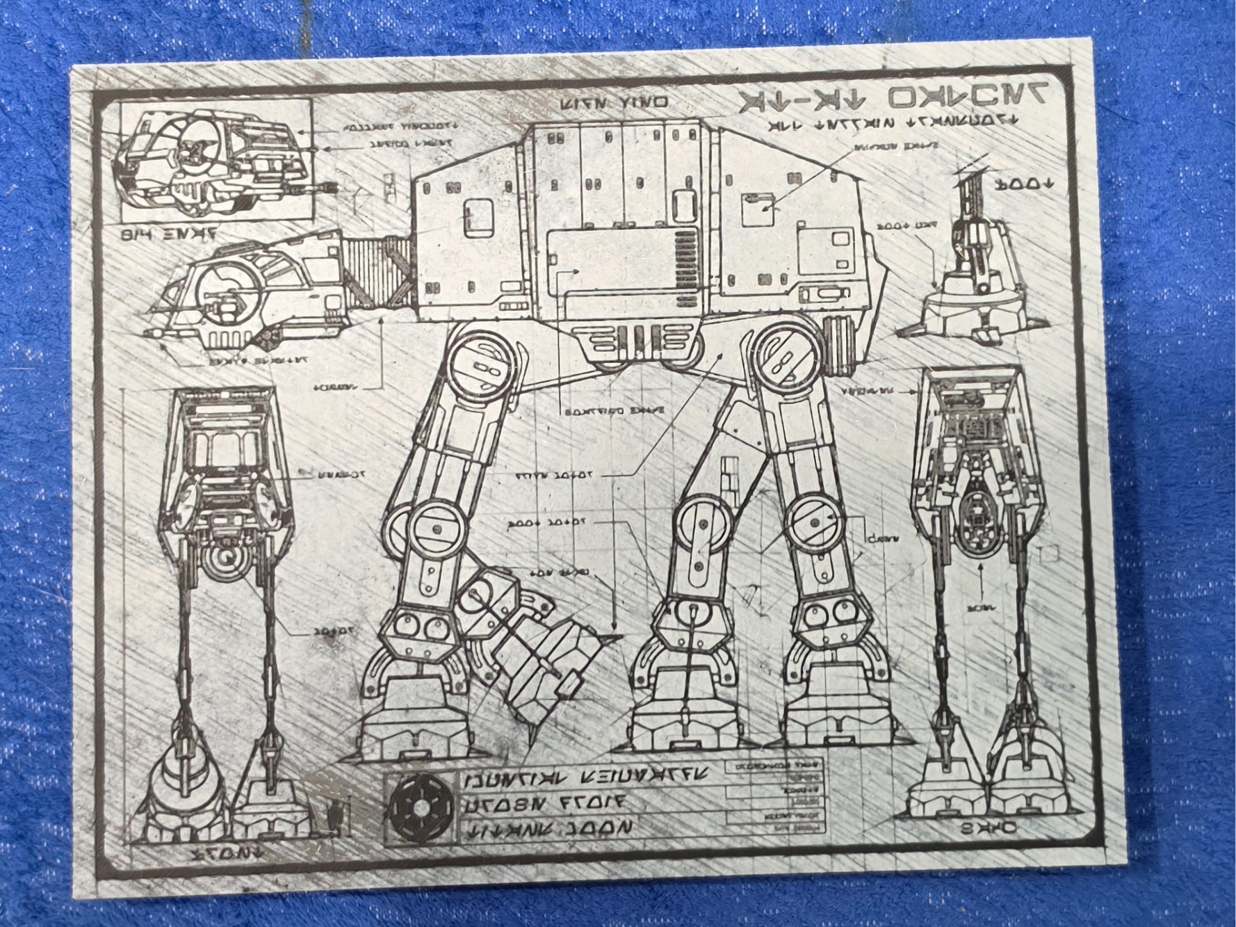 Imperial AT-AT Walker Technical Blueprint Wall Art