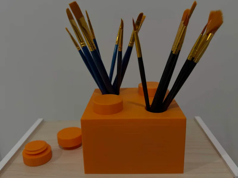 Giant Brick Desk Organizer with Screw-Top Storage