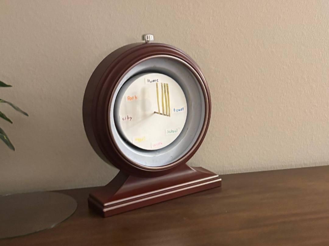 Supports for 4 hand clock with swappable clickers