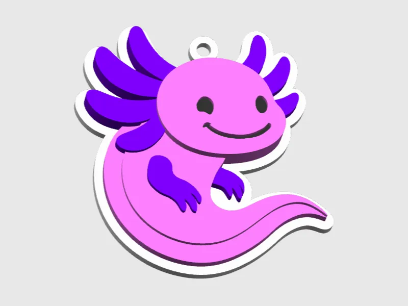 Axolotl Keychain by halSMic