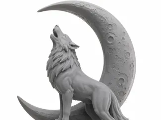 Howling wolf at the moon