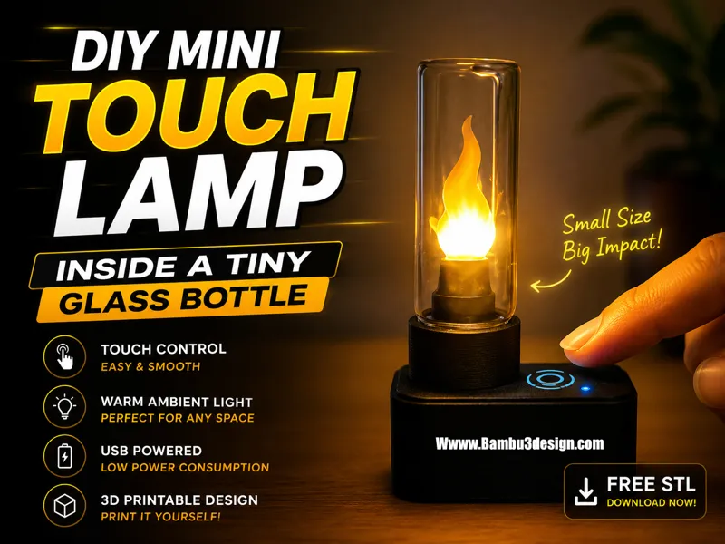 DIY Mini Touch Lamp inside a tiny glass bottle 