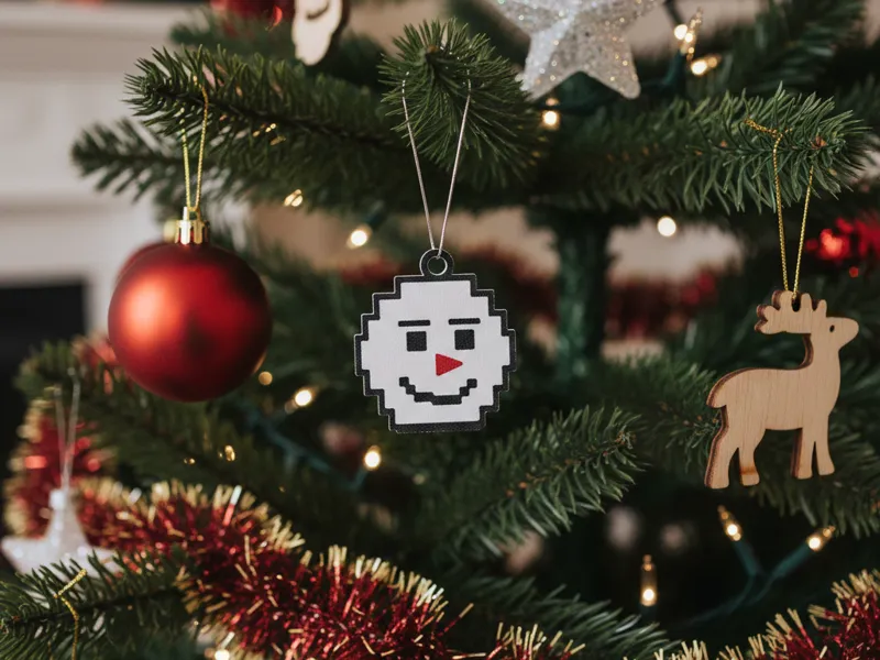 Minimal Christmas Ornament – Cute Face Edition