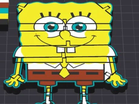 spong bob flexy toy con anello portachiavi