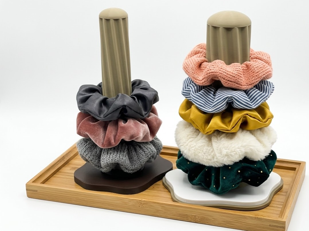 Scrunchie & Hair Tie Tower – Screw-On Base 3D model