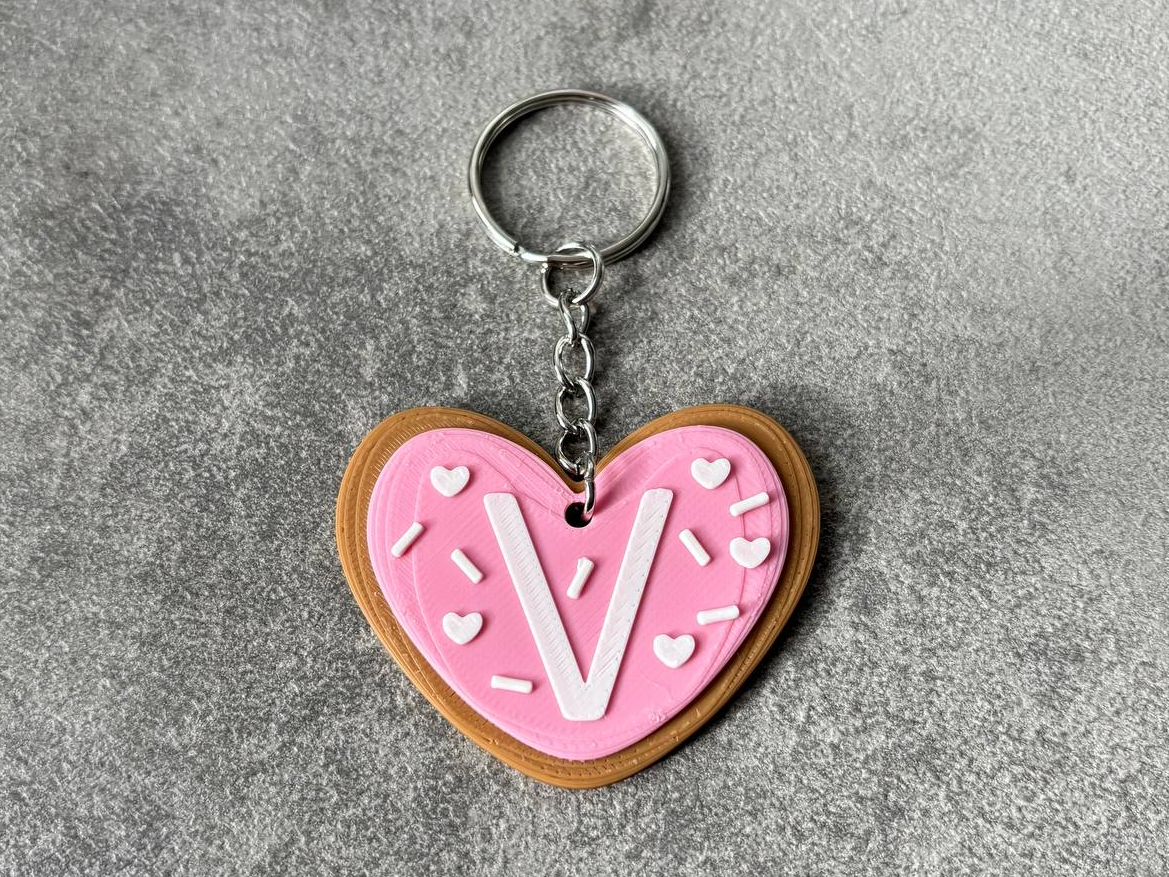 Valentine Heart Pop Tart Keychain – Custom Initial