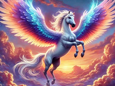 Unicorn over Starry Sky 4 Colors Hueforge