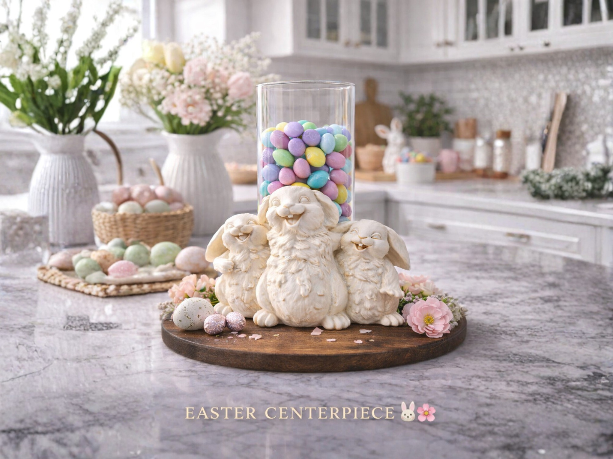 Easter Centerpiece| Candy, Candle, Floral Display