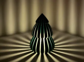 Sliced Modern Pine Tree w/Led Tealight