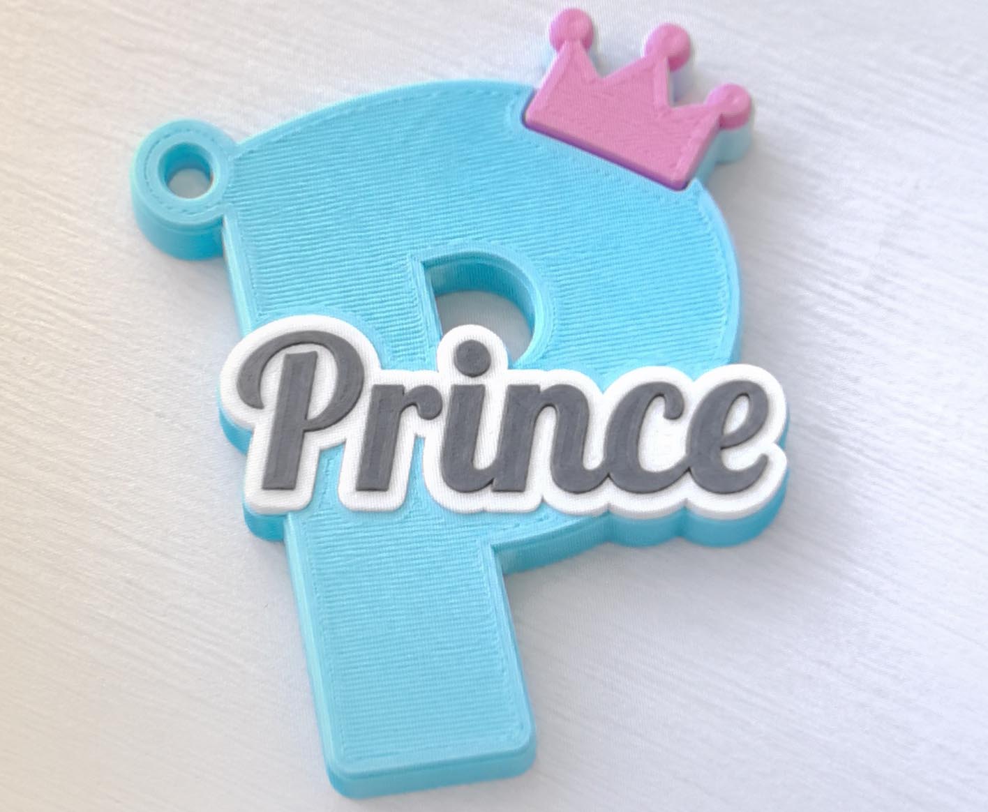 Parametric Initial + Name Tag with Charm – 4 Tone - 1