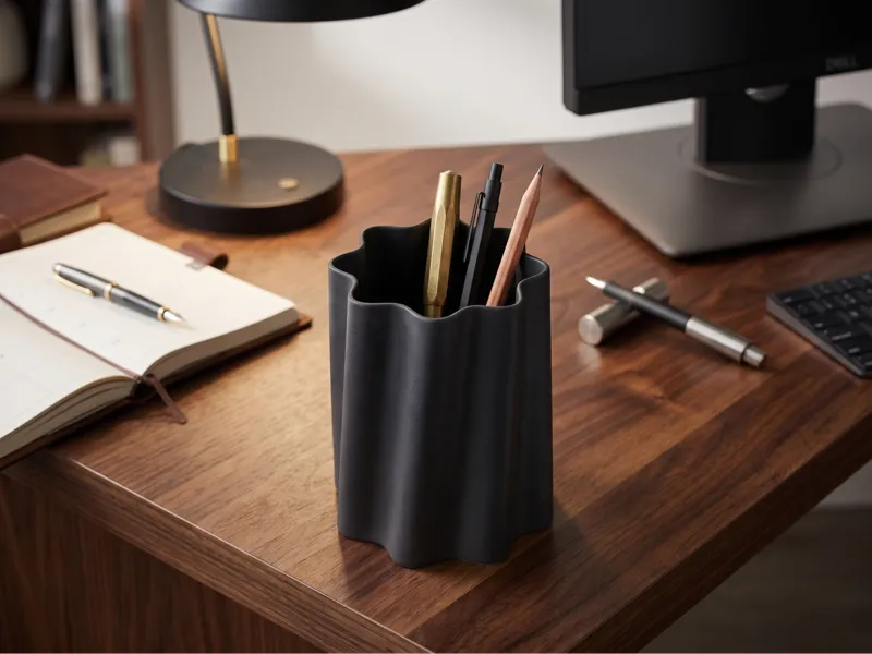 Wavy Desk Organizer Modern Pen & Stationery Holder