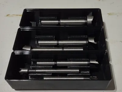Gridfinity 1x3 Forstner Bit Holders Modular