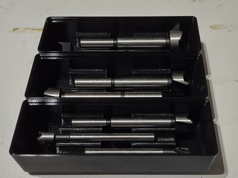 Gridfinity 1x3 Forstner Bit Holders Modular