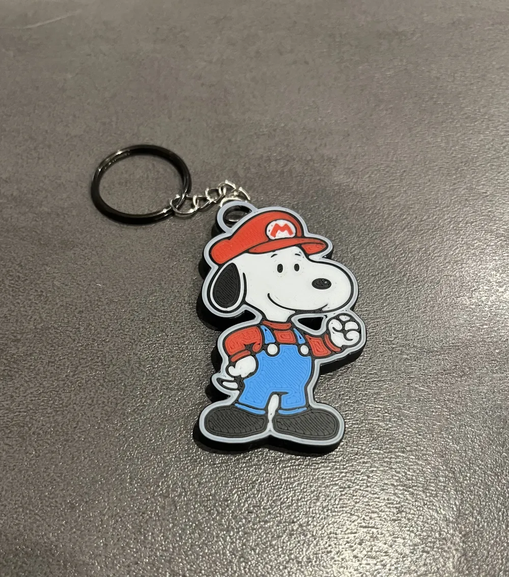 Snoopy - Super Mario keychain - Free 3D Print Model - MakerWorld