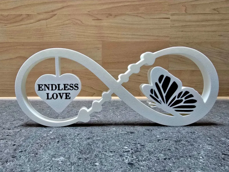 Endless Love Infinity Sign with Heart & Butterfly