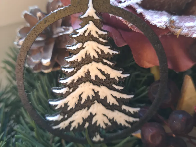 Christmas Tree Ornament Snowy Tree 