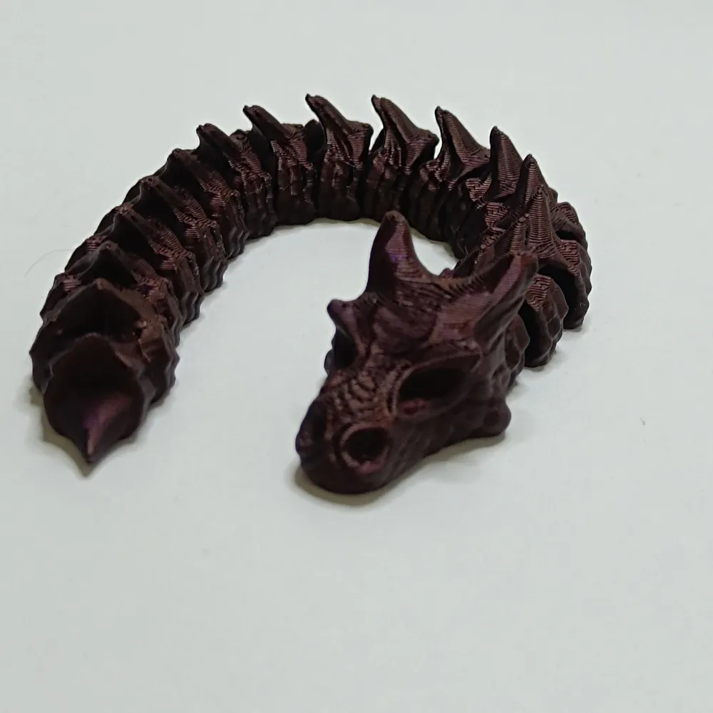 Flexible Dragon Wyrm V2 - Print in Place - Free 3D Print Model - MakerWorld