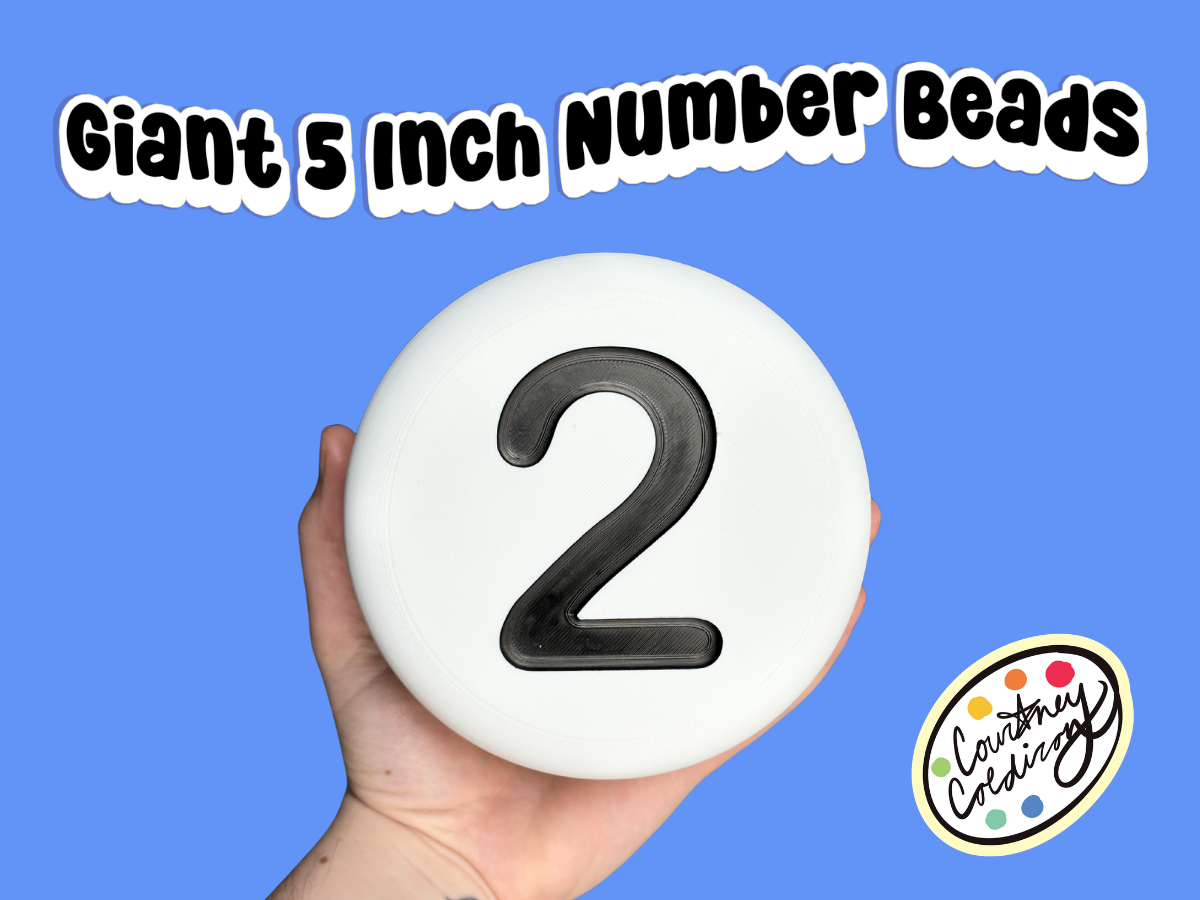 Large 5 Inch Number Beads