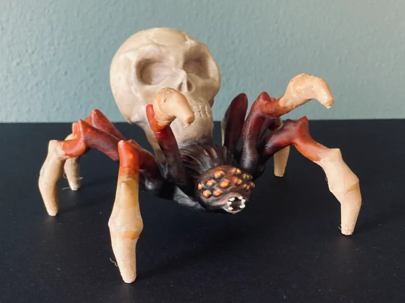 Skull spider (scary sculpture)