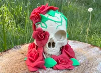 Sculpture crâne et roses — photo 5