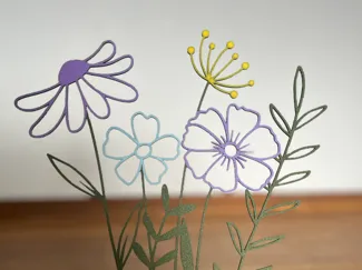 2D Flowers, colored