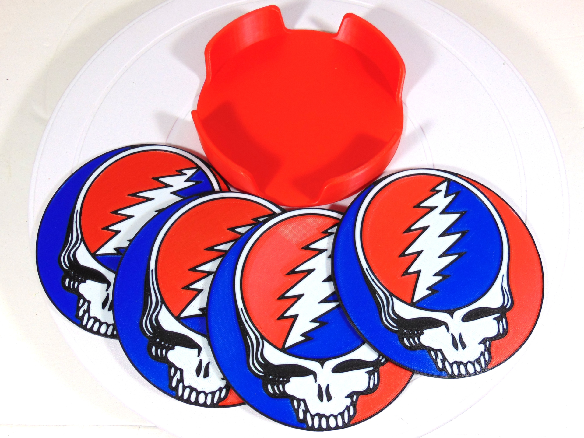 Grateful Dead Steal Your Face Coaster Set 100mm