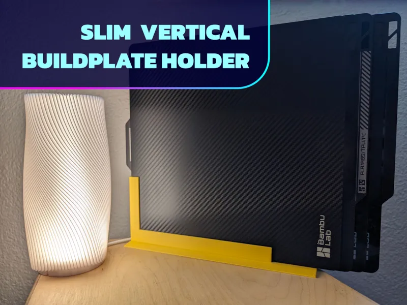 Slim Vertical Buildplate Holder for X1C/P1P/P1S/A1