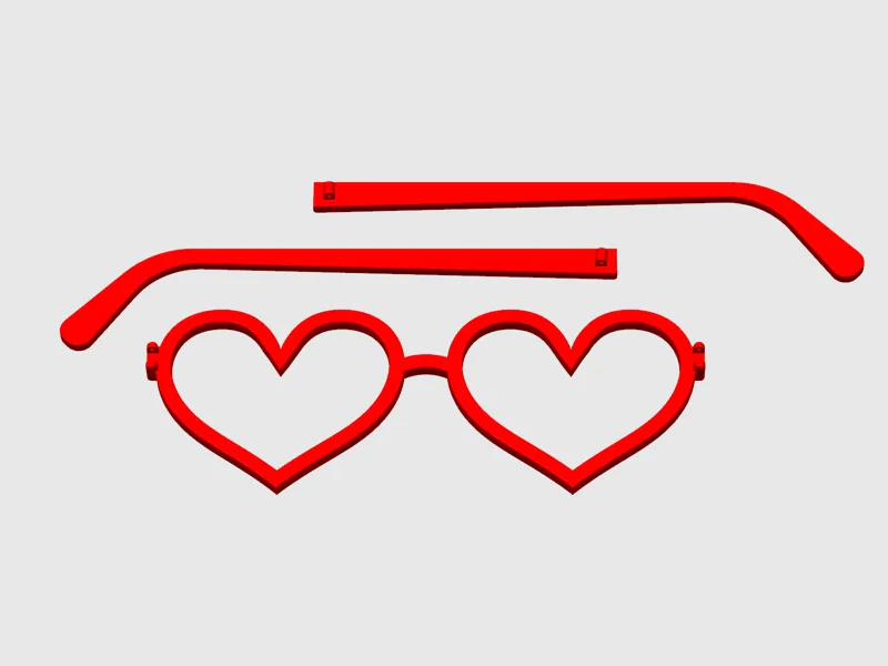 Heart glasses with hinge