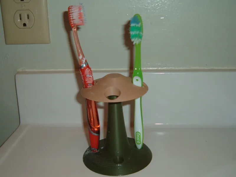 Mushroom toothbrush holder