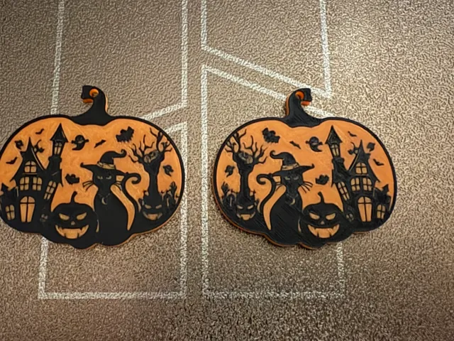 Spooky Halloween Scene Earrings