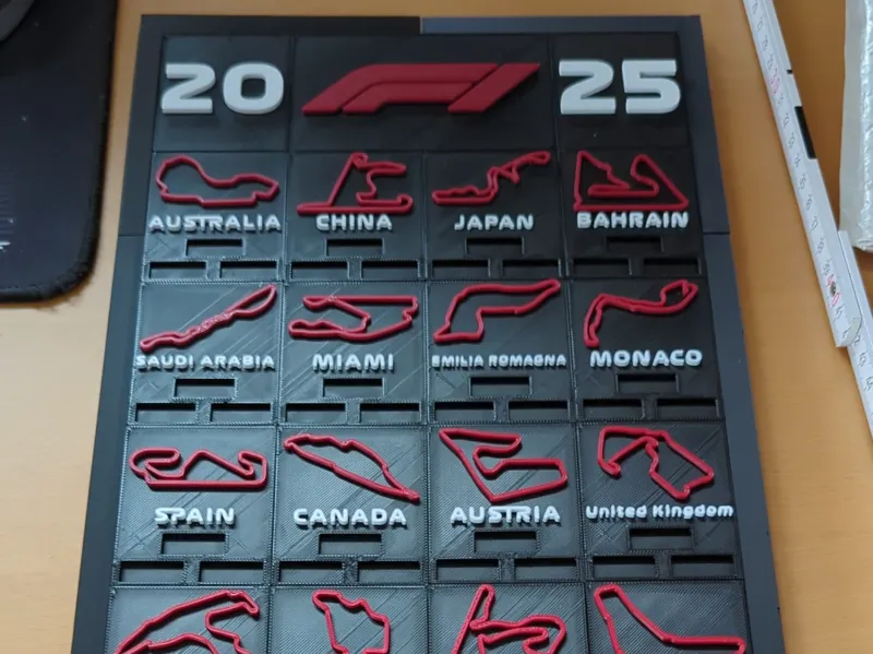 Modular F1 Calendar 2025 (magnetic)