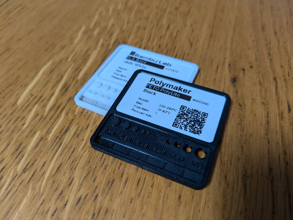 Filament Sample Card 55 x 55 x 3 (50 x 30 Label) by J Vdh - MakerWorld