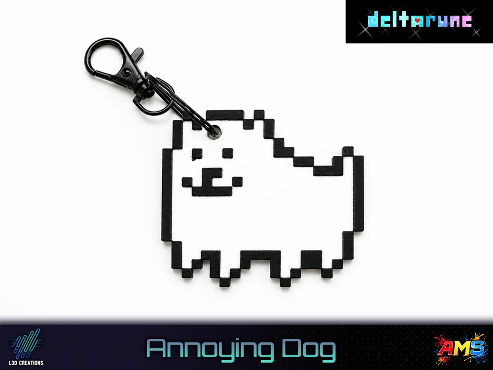 Llavero: Annoying Dog Keychain | Deltarune | AMS. Referencia del modelo original.