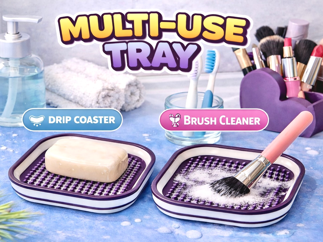 Multi-Use Drip Tray & Makeup Brush Cleaner
